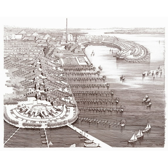 Print: Resort Community, Stafford Harbor, Virginia (Project). Harbor