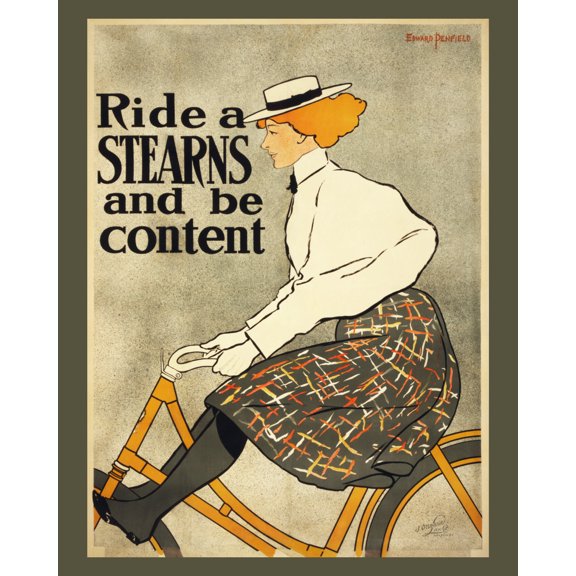 Print: Ride A Stearns And Be Content, 1896