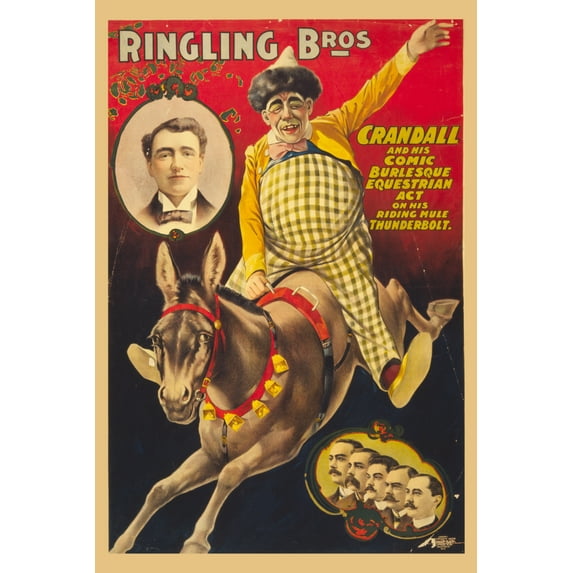 Print: Ringling Bros., Crandall And His Comic Burlesque Equestrian Act On