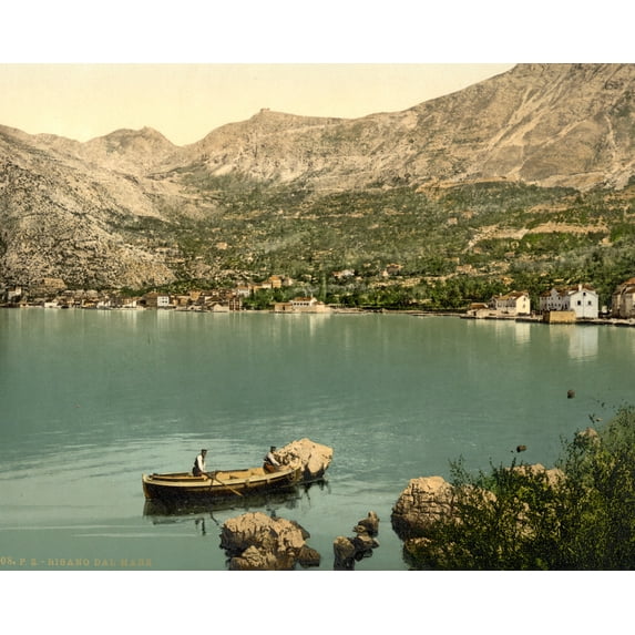 Print: Risano, From The Sea, Dalmatia, Austro-Hungary, circa 1890