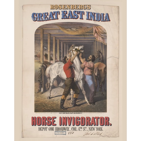Print: Rosenberg's Great East India Horse Invigorator, 1861