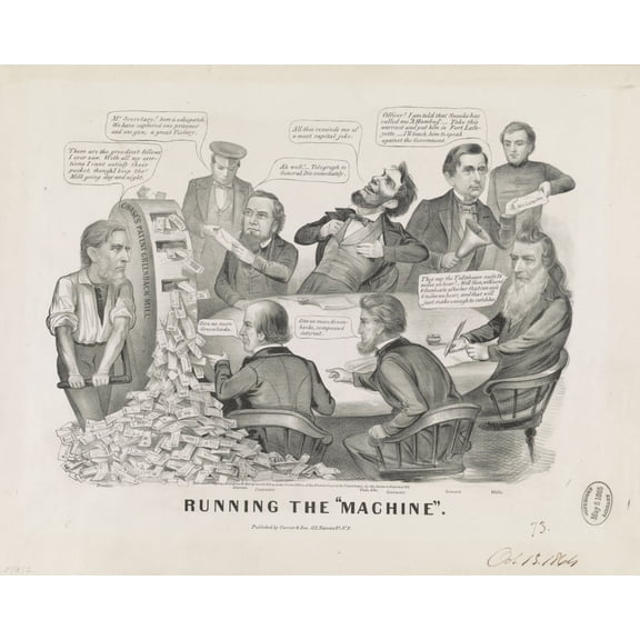 Print: Running The Machine, 1864