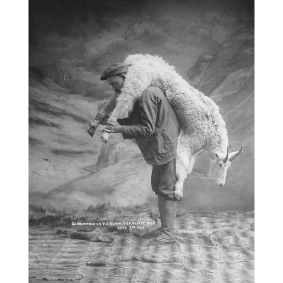 Print: S.A. Crawford Carrying A Goat, 1905