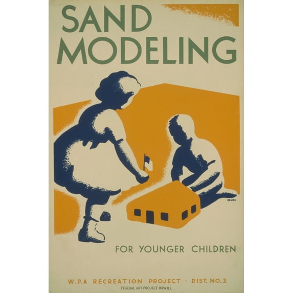 Print: Sand Modeling For Younger Children--Wpa Recreation Project, Dist