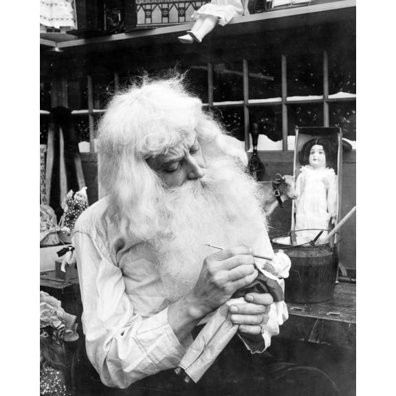 Print: Santa Claus Making A Toy, 1907