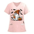 thumbnail image 1 of Print Scrub Tops Women, Classic Fit V-Neck Short Sleeve Top Anti-Wrinkle Workwear Medical Women Plus Size Fun Printed Scrubs Soft Knit Nurse Uniform Shirts Professionals Pink Xxl, 1 of 4