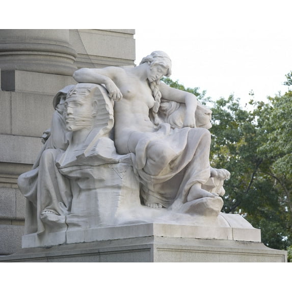 Print: Sculpture Africa At Main Entrance To Alexander Hamilton U.S. Custom