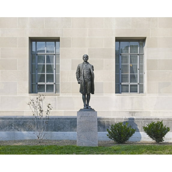Print: Sculpture Nathan Hale Located At Exterior, Department Of Justice