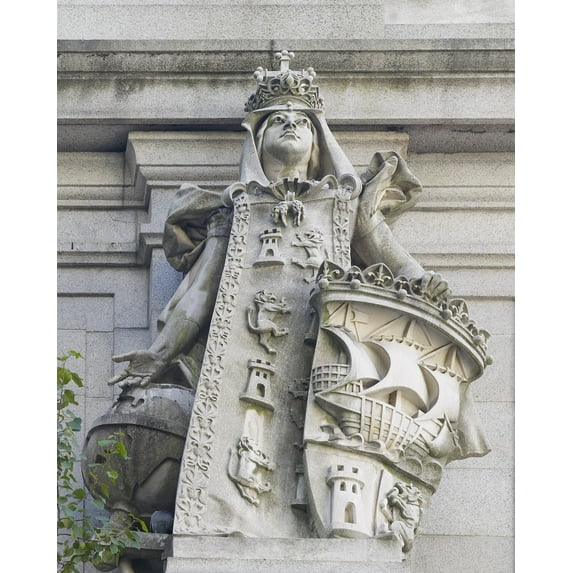 Print: Sculpture Seafaring Nations, Spain On Facade, Alexander Hamilton