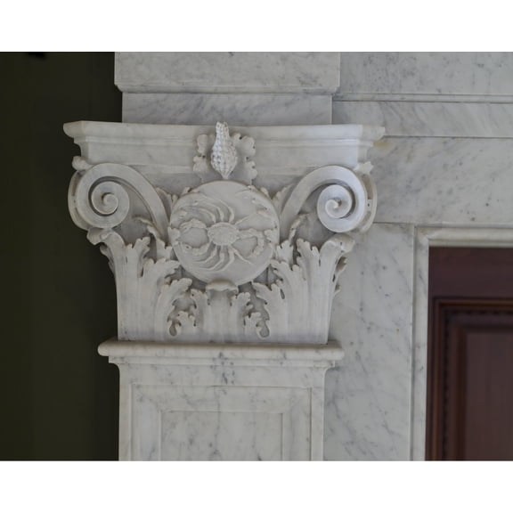 Print: Second Floor Corridor. Printers' Marks+columns. Detail Of Column