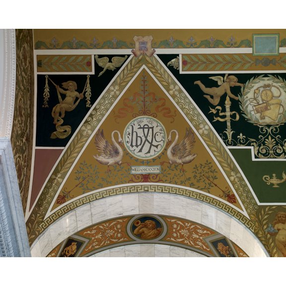 Print: Second Floor Corridor. Printers' Marks+columns. Printer's Mark Of