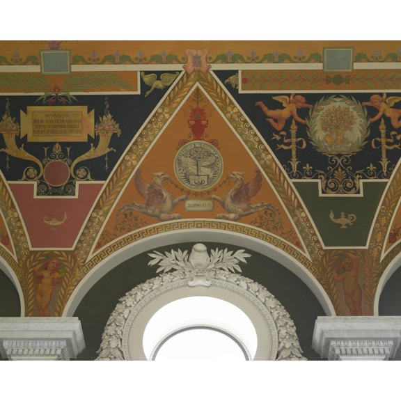 Print: Second Floor Corridor. Printers' Marks+columns. Printer's Mark Of