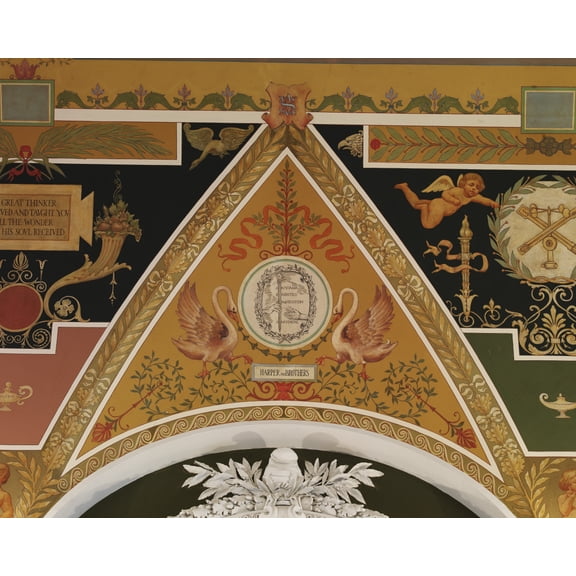 Print: Second Floor Corridor. Printers' Marks+columns. Printer's Mark Of