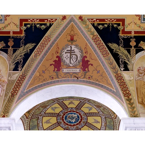 Print: Second Floor Corridor. Printers' Marks+columns. Printer's Mark Of