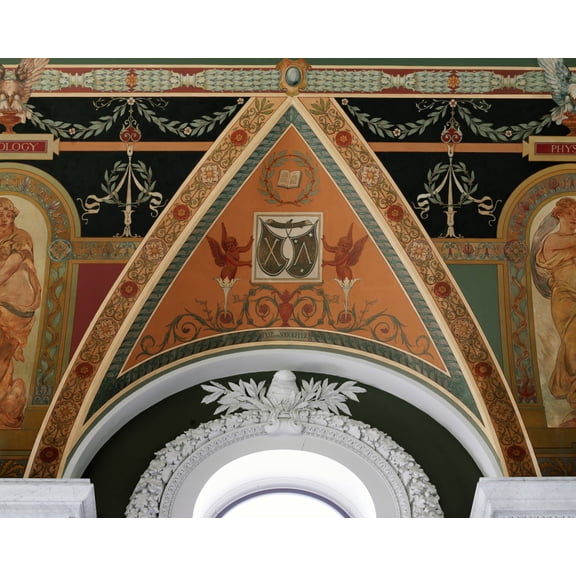 Print: Second Floor Corridor. Printers' Marks+columns. Printer's Mark Of