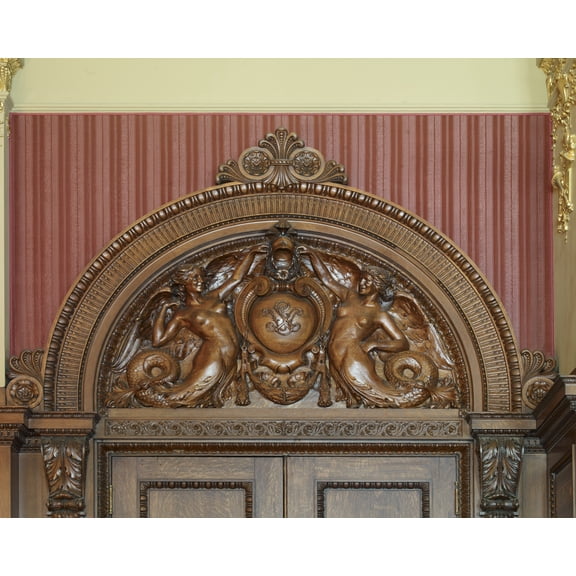 Print: Senate Members Room. Carved Oak Tympanum Above The Doorway By