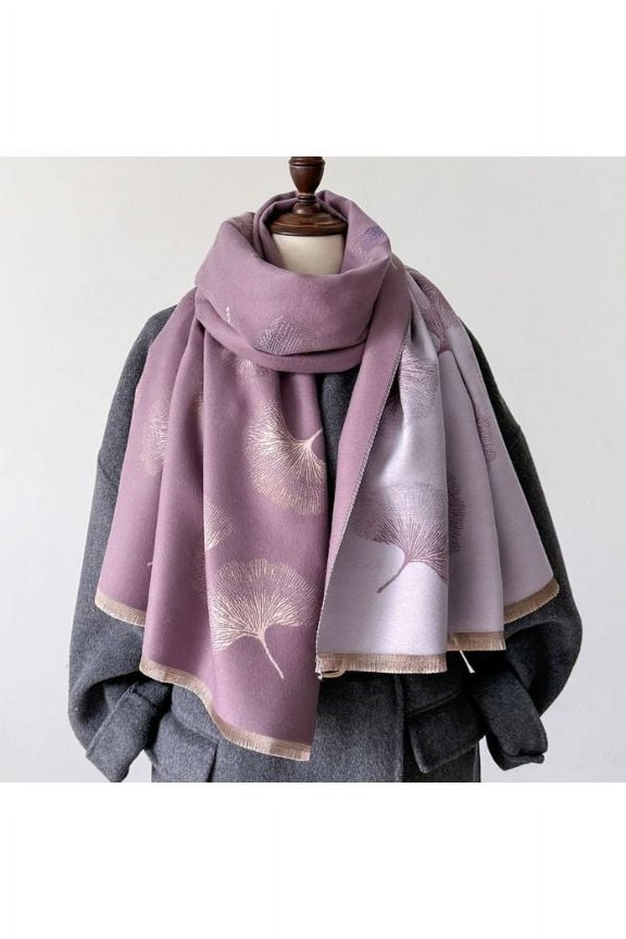 Print Shawl Wrap Poncho Warm Scarf (FreeSize, MultiPurple)