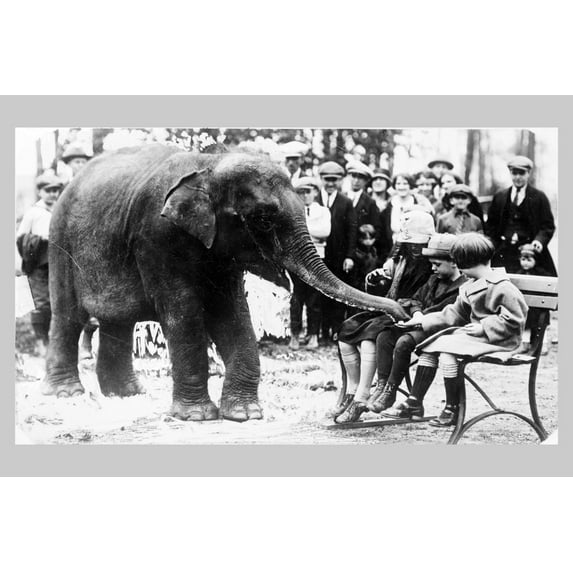 Print: Sheba Eating Out Of Children's Hand, circa 1915