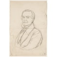 thumbnail image 1 of Print: Sketch Portrait Of A Man. Reclining Figures On Reverse, 1 of 4