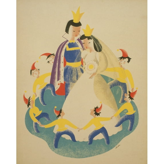Print: Snow White And The Seven Dwarfs, circa 1936