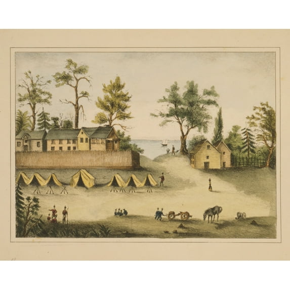 Print: Soldiers In Camp Outside The Fortified Houses, Picolata, Florida