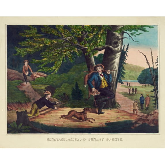 Print: Sonntagsjaeger. Sunday Sports, 1871