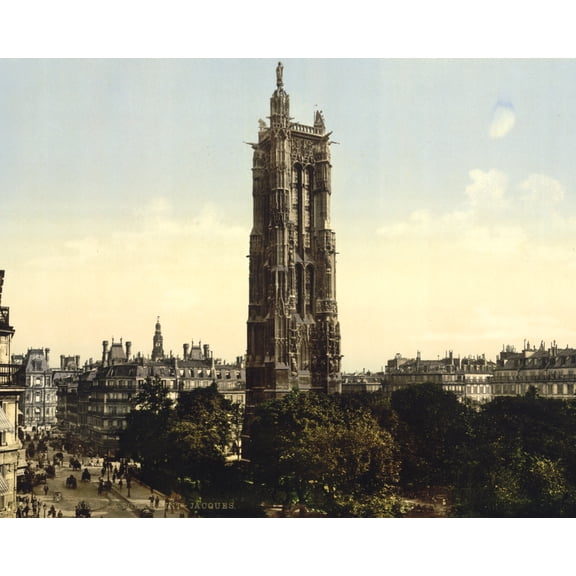 Print: St. James' Tower, Paris, France, circa 1890