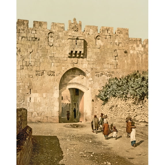 Print: St. Stephen's Gate, Jerusalem, Holy Land, circa 1890