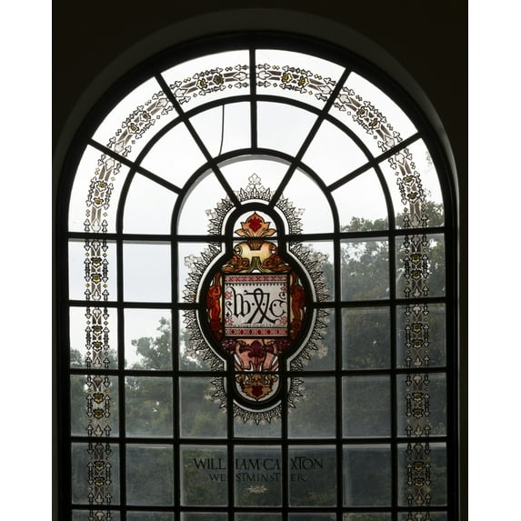 Print: Stained-Glass Details In The Hutzler Reading Room Located In Gilman