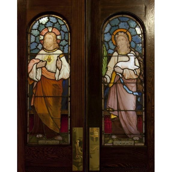 Print: Stained Glass Doors, Cathedral Of The Immaculate Conception