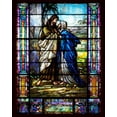 thumbnail image 1 of Print: Stained Glass Window, Highlands Methodist Episcopal Church At Five, 1 of 4