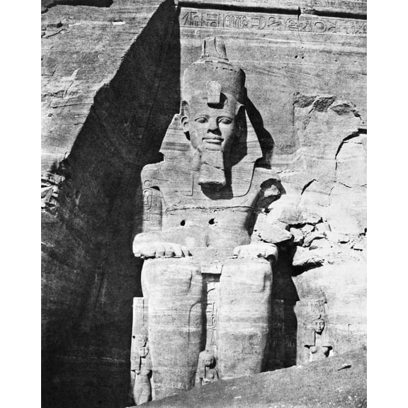 Print: Statue of Ramses II, Egypt, 1858