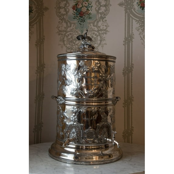 Print: Sterling Silver Container From The Collection Of The First White