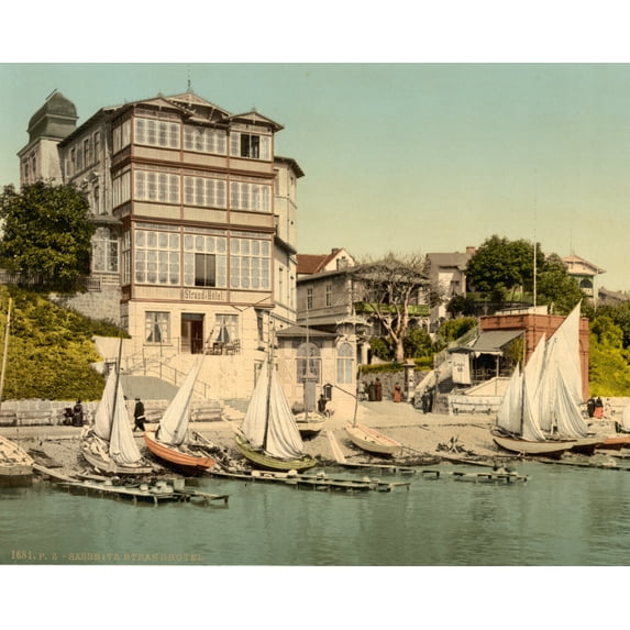 Print: Strand Hotel, Sassnitz, Isle Of Rugen, Germany, circa 1890