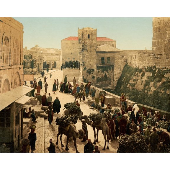 Print: Street Of The Tower Of David, The Bazaar, Jerusalem, Holy Land
