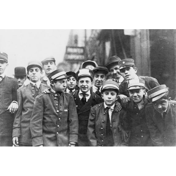 Print: Strikes - Messenger Boys, New York--At 6th Ave. & 32nd St. Nov. 1916