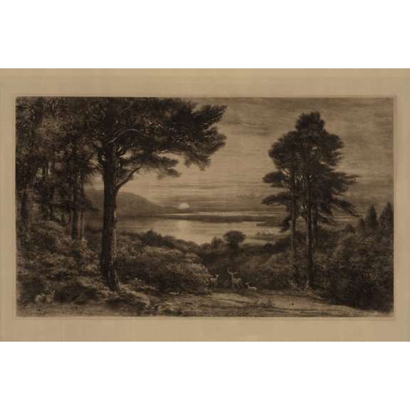 Print: Sunset On Lake Killarney, 1901