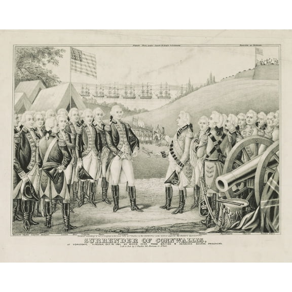 Print: Surrender Of Cornwallis, 1845