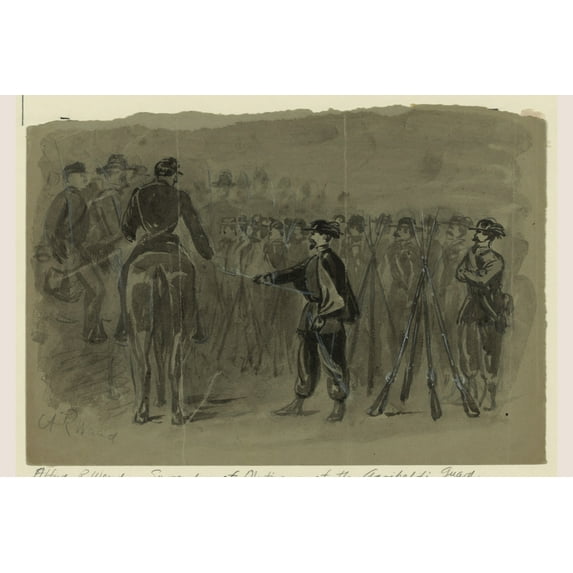 Print: Surrender Of The Revolting Garibaldi Guards To The U.S. Cavalry