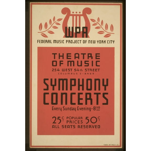 Print: Symphony Concerts Wpa Federal Music Project Of New York City