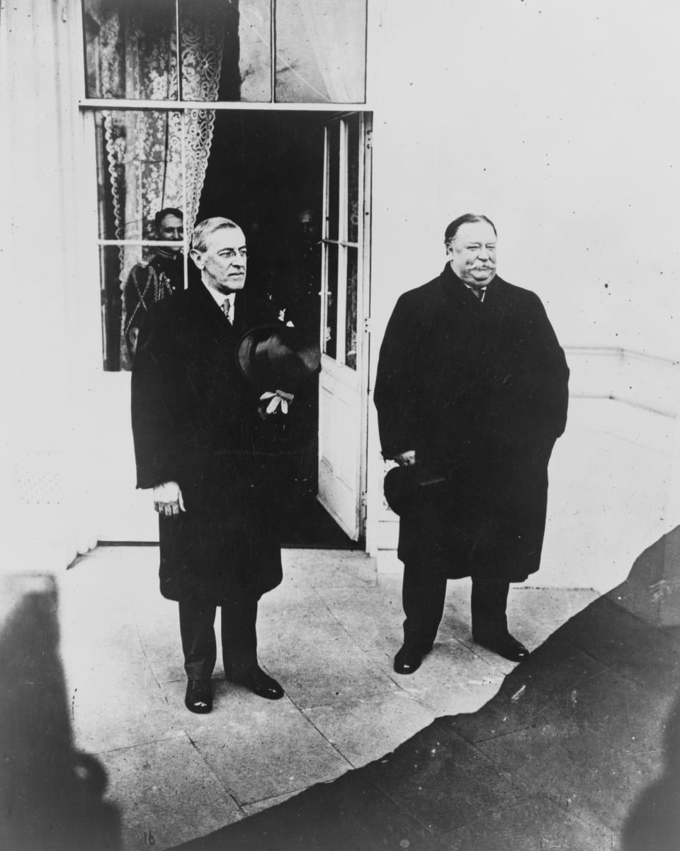Wilson Offical Inauguration Print: Taft & Wilson At White House, After Wilson's Inauguration, 1913 ...