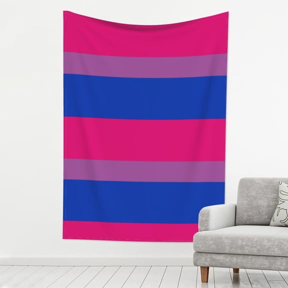 Print Tapestry Bisexual Pride Flag Tapestry Wall Hanging Decor For Living Room (60" X 80")