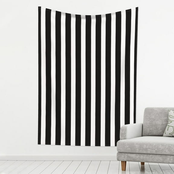 Print Tapestry Black And White Stripes Tapestry Wall Hanging Decor For Living Room (60" X 80")