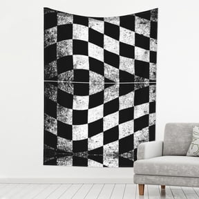 Print Tapestry Checkered Flag Tapestry Wall Hanging Decor For Living Room (60" X 80")
