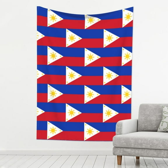 Print Tapestry Filipino Flag Tapestry Wall Hanging Decor For Living Room (60" X 80")