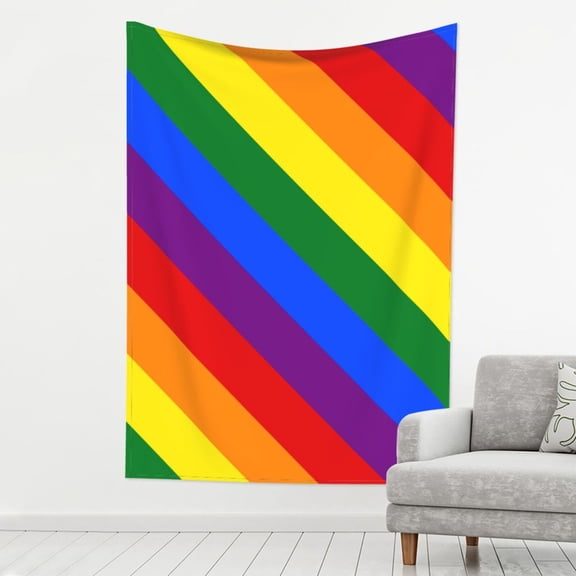 Print Tapestry Rainbow Pride Flag Tapestry Wall Hanging Decor For Living Room (60" X 80")