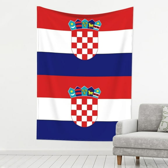 Print Tapestry Republic-Of-Croatian-Flag Tapestry Wall Hanging Decor For Living Room (60" X 80")