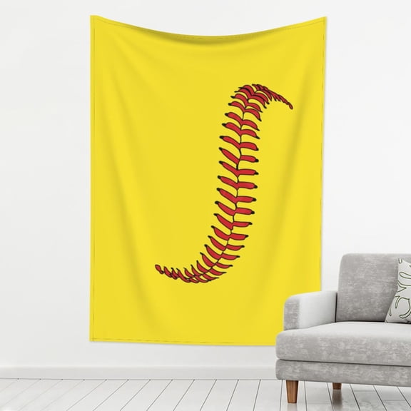 Print Tapestry Softball Baseball Tapestry Wall Hanging Decor For Living Room (60" X 80")