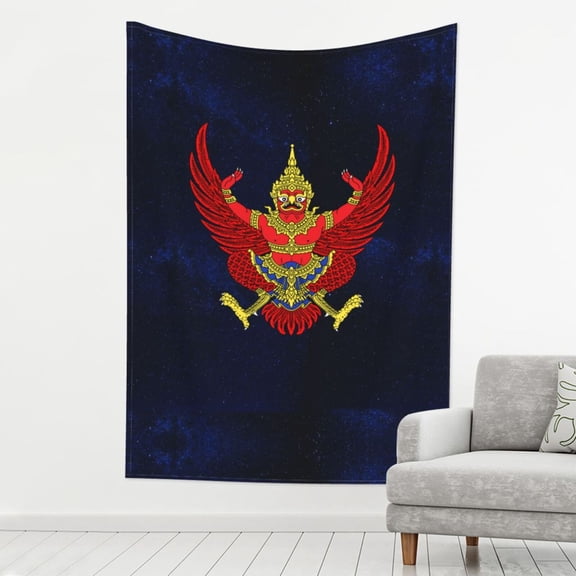 Print Tapestry Thailand National Emblem Tapestry Wall Hanging Decor For Living Room (60" X 80")