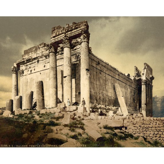 Print: Temple Of Jupiter, Leaning Column, Baalbek, Holy Land, (I.E.